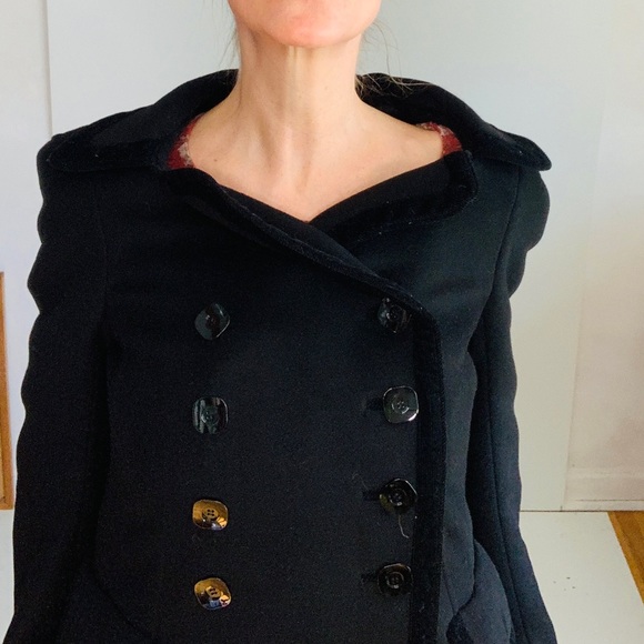 Phi Long Black Wool Coat with Pockets🌹 - Picture 3 of 12